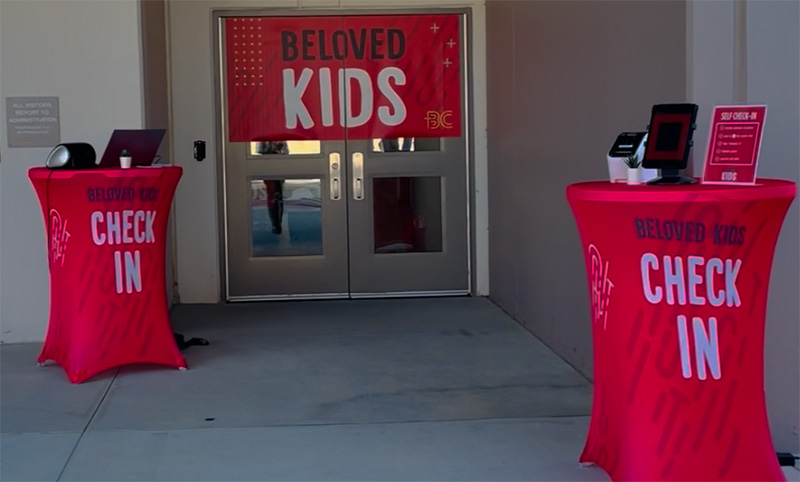 beloved kids check in area